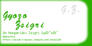 gyozo zsigri business card